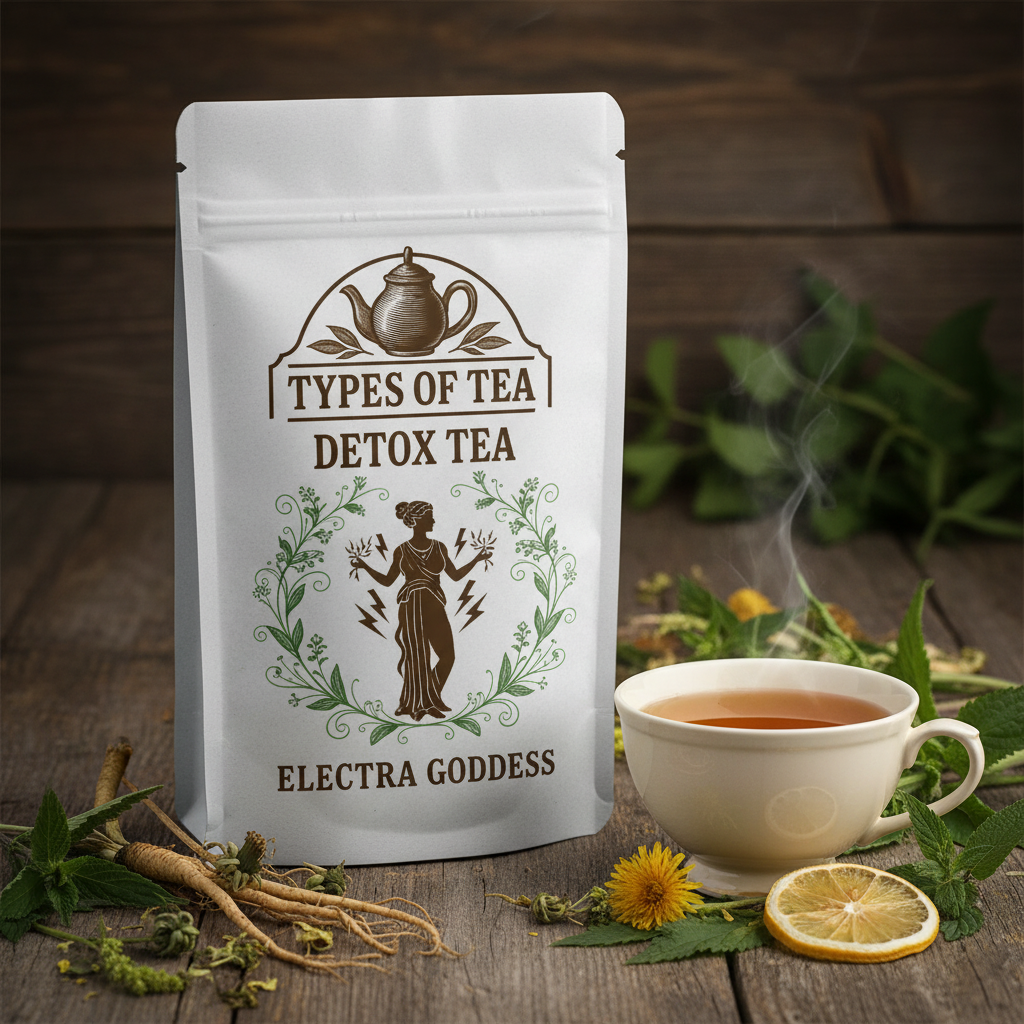 Electra Goddess Detox Tea branded pouch