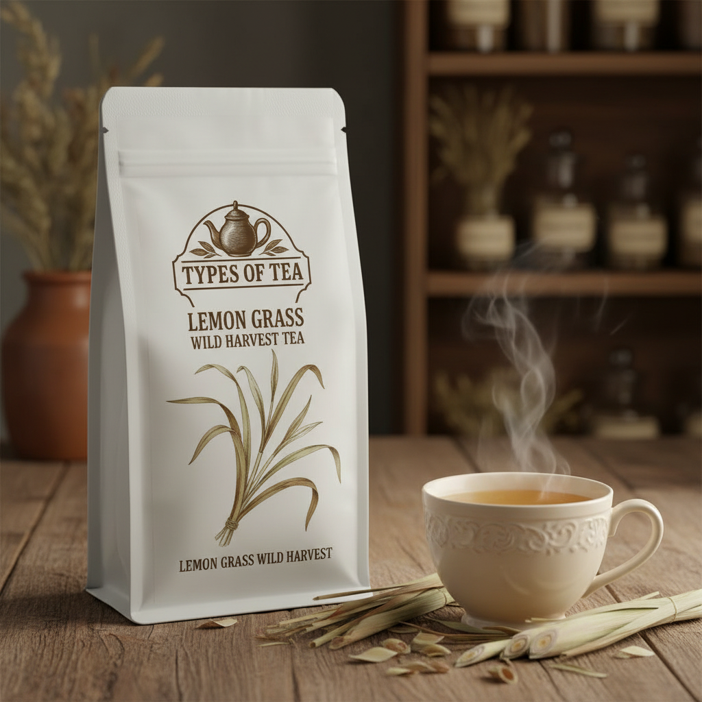 Lemon Grass Wild Harvest Tea branded pouch