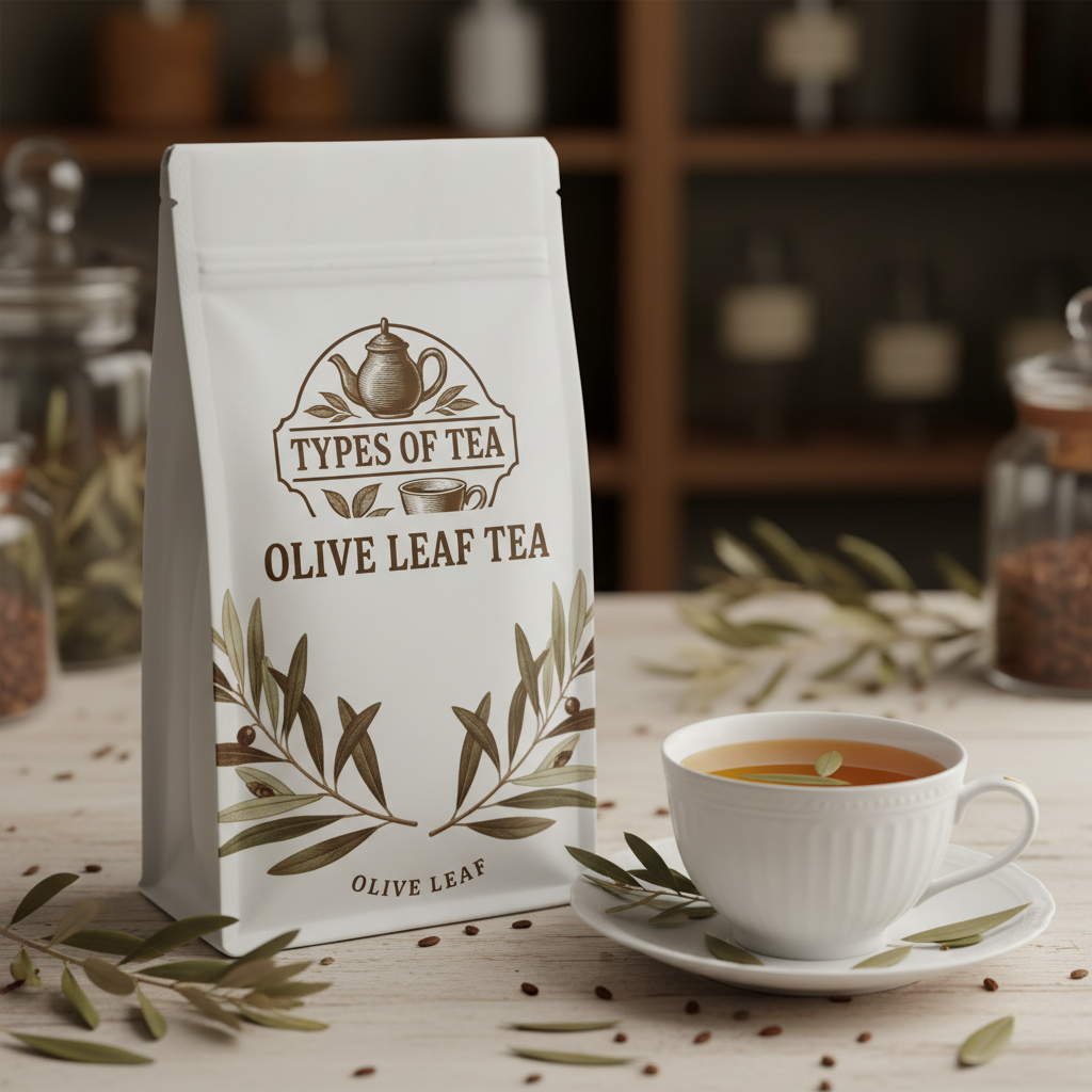 Olive Leaf Tea branded pouch